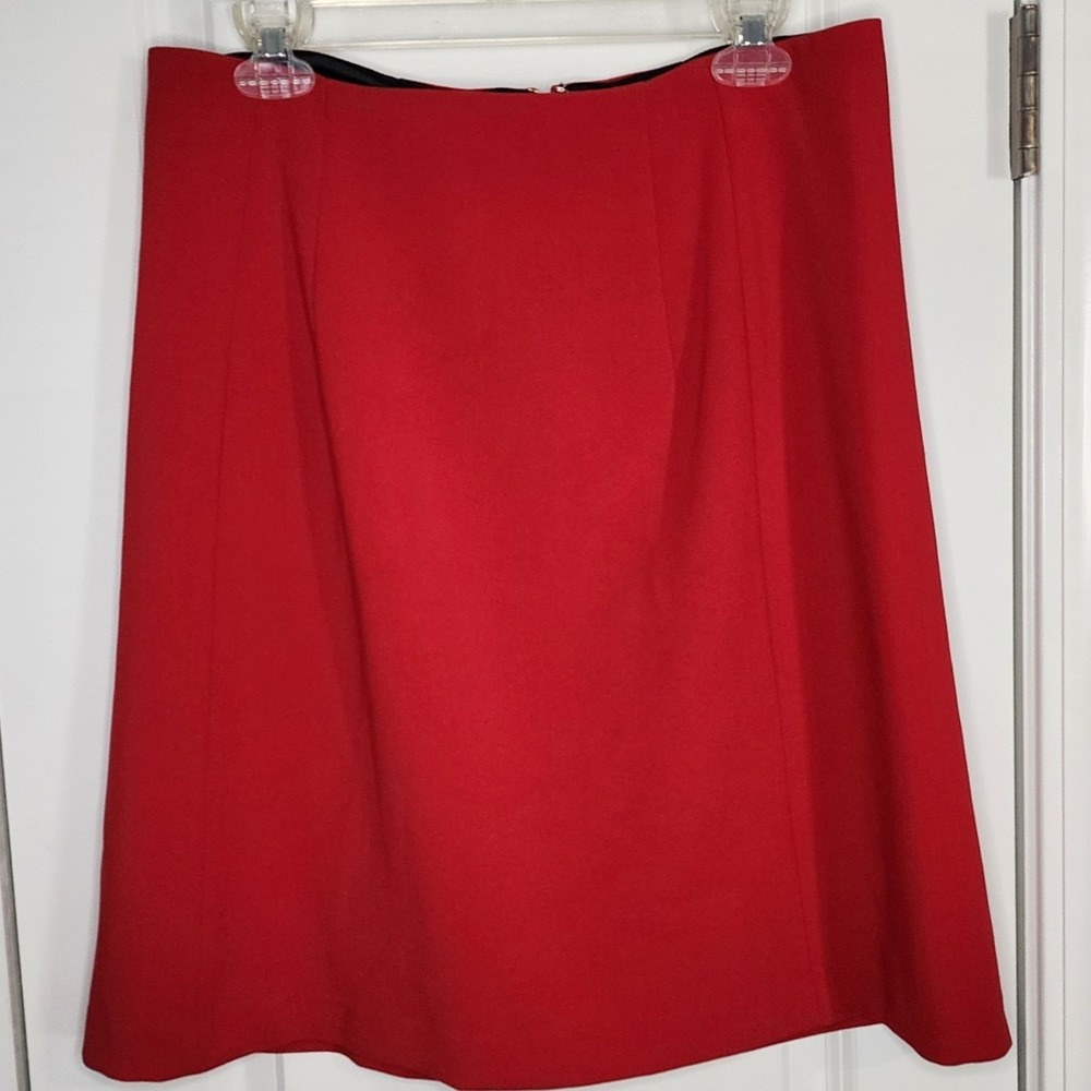 Ellen Tracy Vermillion Red A-Line Business Skirt size 12